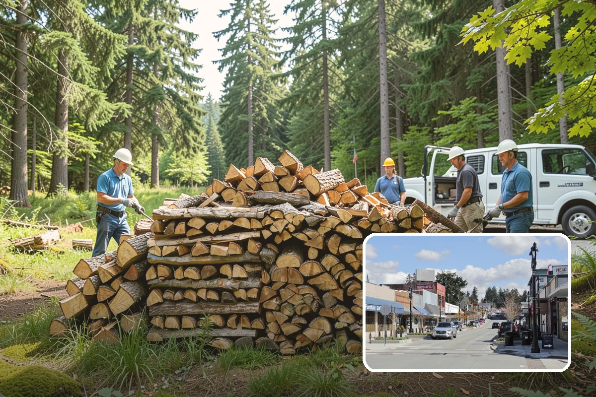 Firewood Processing in Bothell, King County, WA - End-to-end service from log to stack