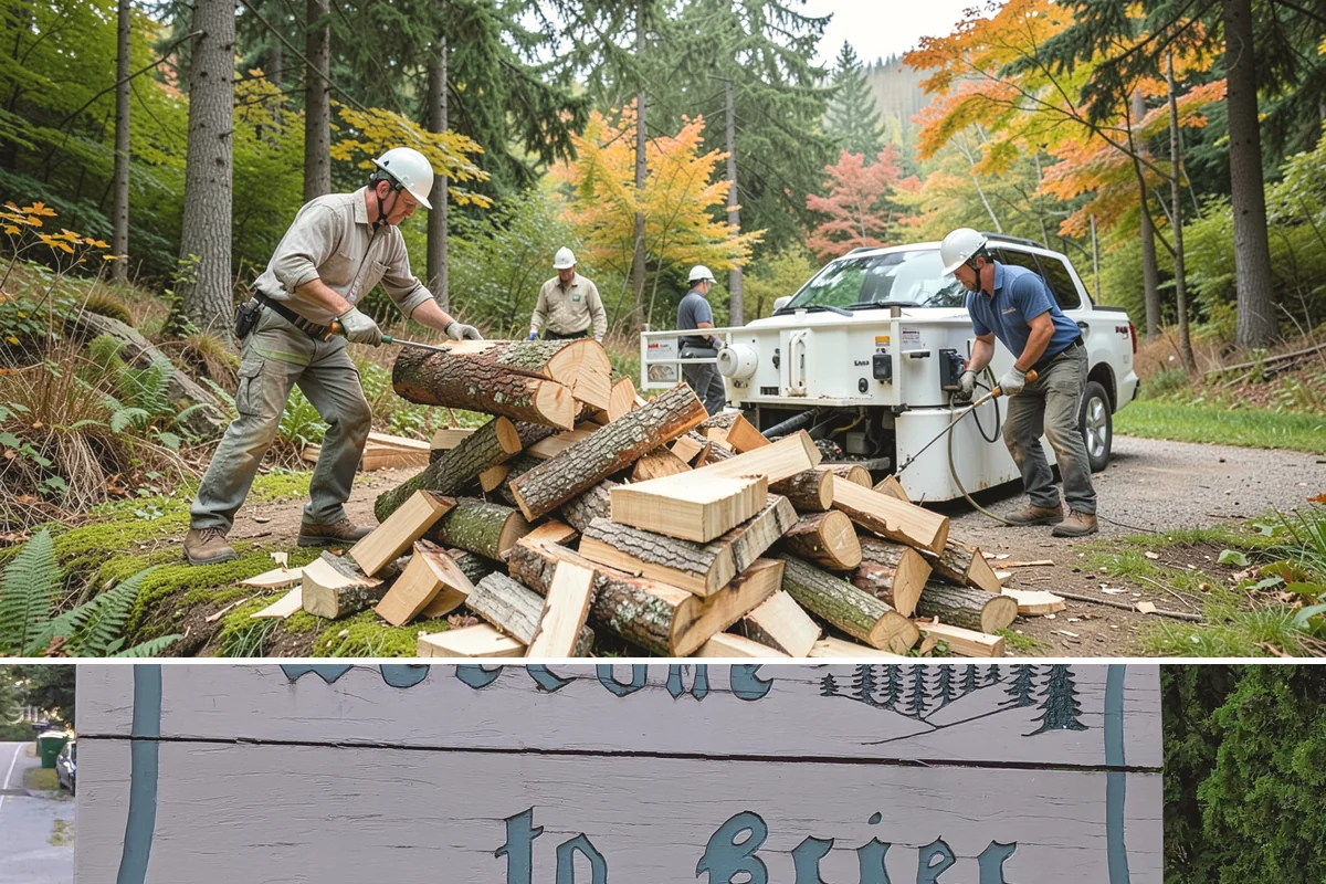 Firewood Processing in Brier, Snohomish County, WA - Processing in the dry months lets the finished stack season fully before winter burning.