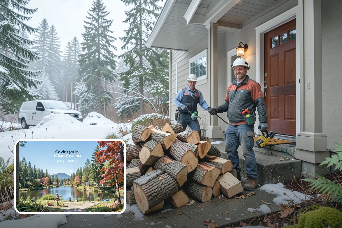 Firewood Processing in Covington, King County, WA - End-to-end service from log to stack