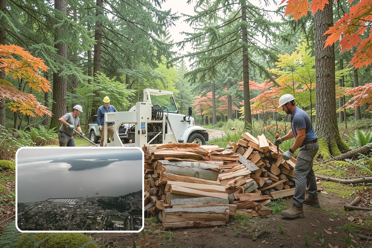 Firewood Processing in Des Moines, King County, WA - End-to-end service from log to stack