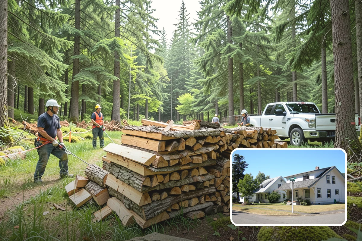 Firewood Processing in DuPont, Pierce County, WA - End-to-end service from log to stack