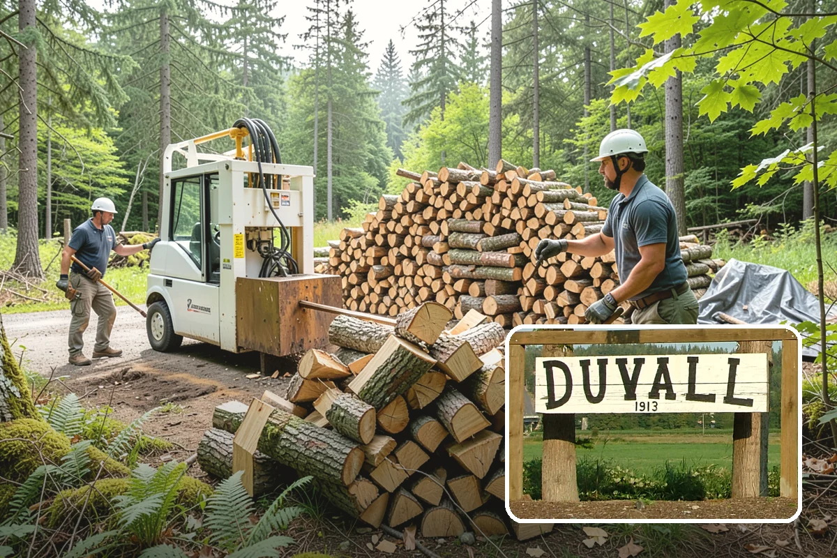 Firewood Processing in Duvall, King County, WA - End-to-end service from log to stack