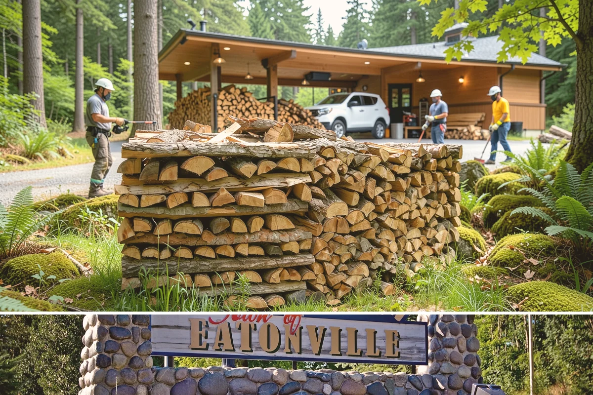 Firewood Processing in Eatonville, Pierce County, WA - Processing in the dry months lets the finished stack season fully before winter burning.
