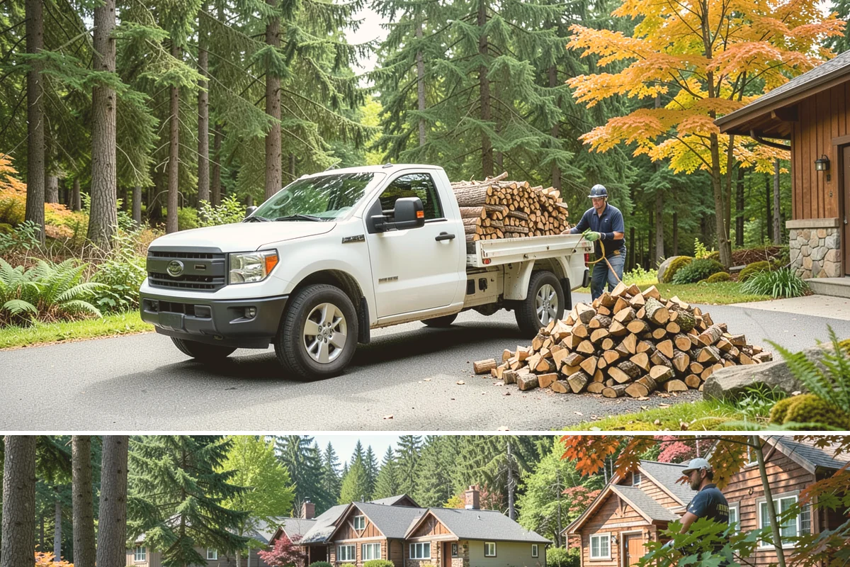 Firewood Processing in Edgewood, WA - Processing in the dry months lets the finished stack season fully before winter burning.