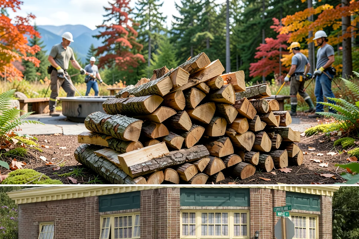 Firewood Processing in Hamilton, Skagit County, WA - Processing in the dry months lets the finished stack season fully before winter burning.