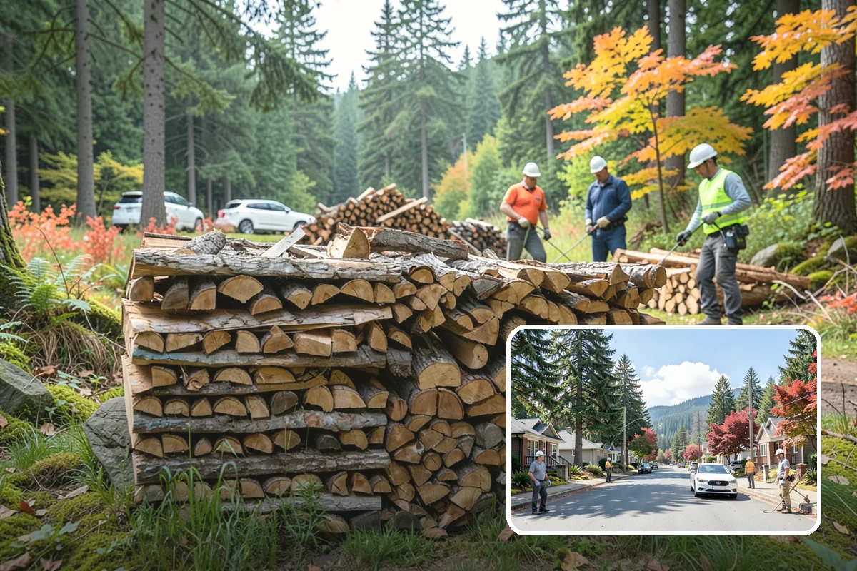 Firewood Processing in Hunts Point, King County, WA - End-to-end service from log to stack