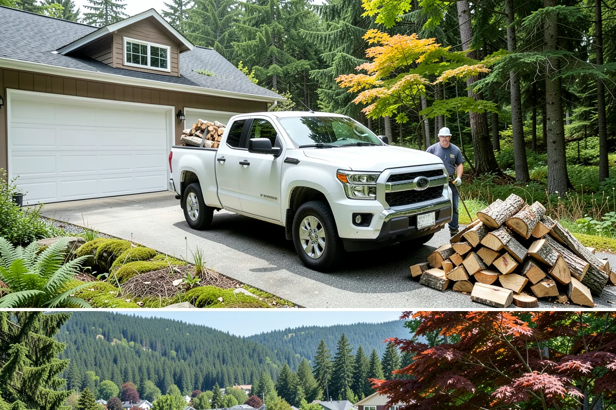 Firewood Processing in Index, Snohomish County, WA - Processing in the dry months lets the finished stack season fully before winter burning.