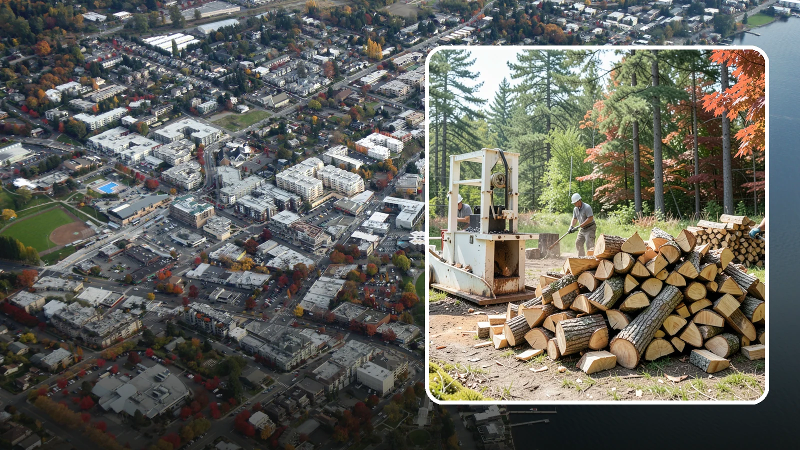 Firewood Processing in Kirkland, King County, WA - Complete firewood processing that takes your logs from bucking through splitting and stacking.