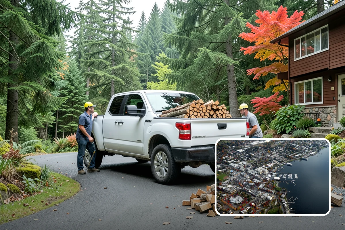 Firewood Processing in Kirkland, King County, WA - End-to-end service from log to stack