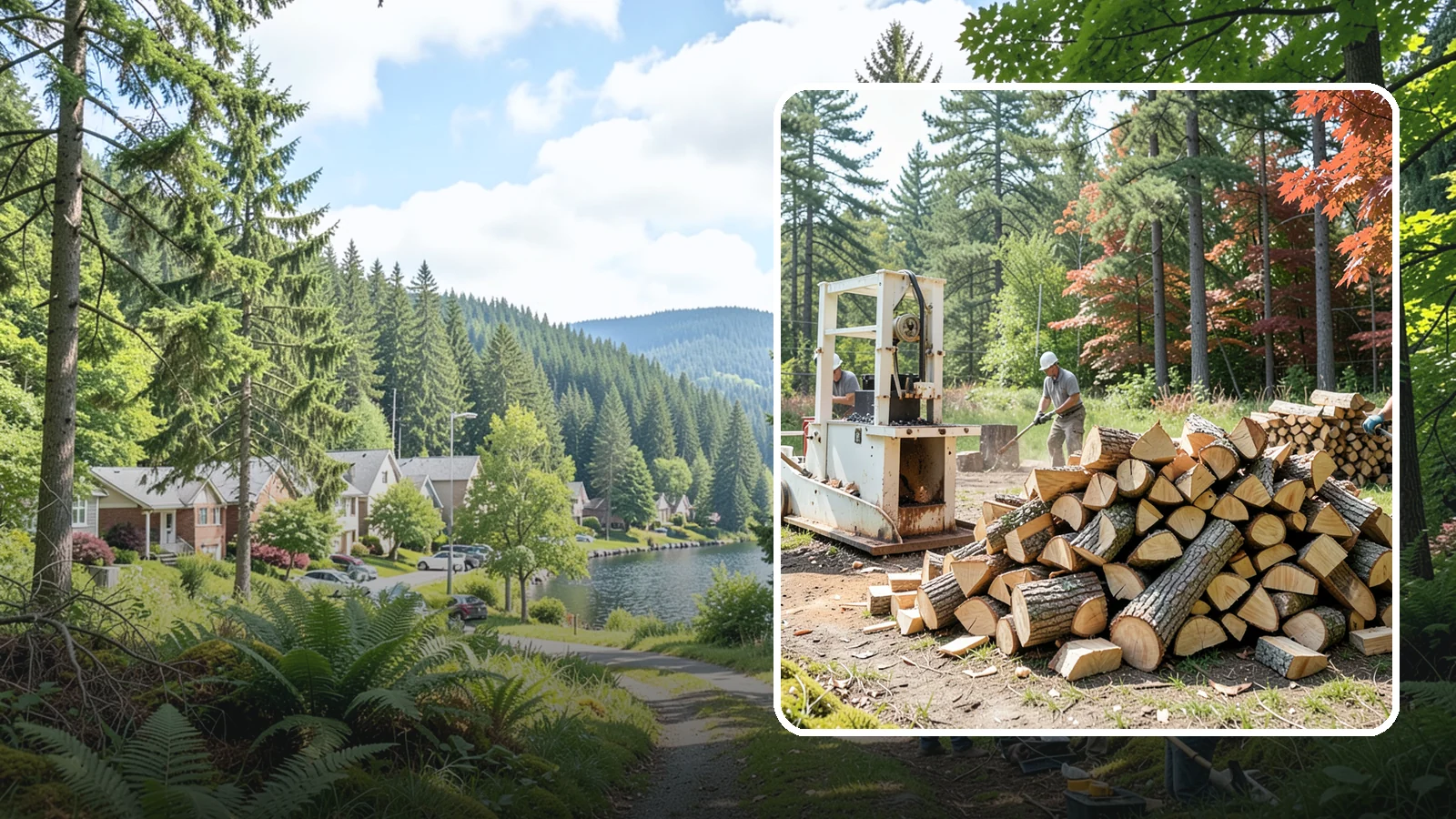 Firewood Processing in Lake Forest Park, King County, WA - Complete firewood processing that takes your logs from bucking through splitting and stacking.