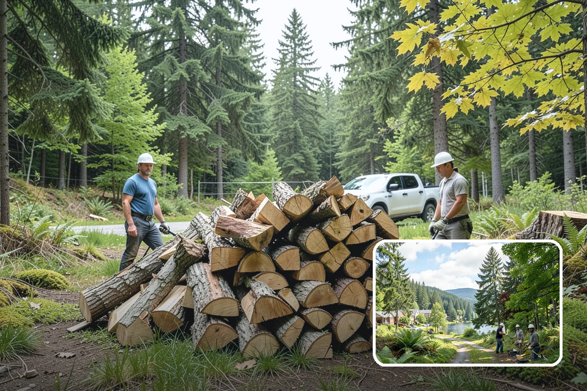Firewood Processing in Lake Forest Park, King County, WA - End-to-end service from log to stack