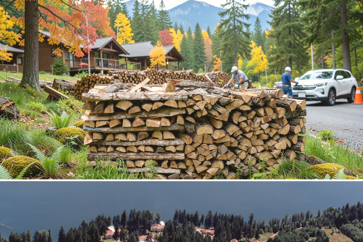 Firewood Processing in Lakewood, Pierce County, WA - Processing in the dry months lets the finished stack season fully before winter burning.
