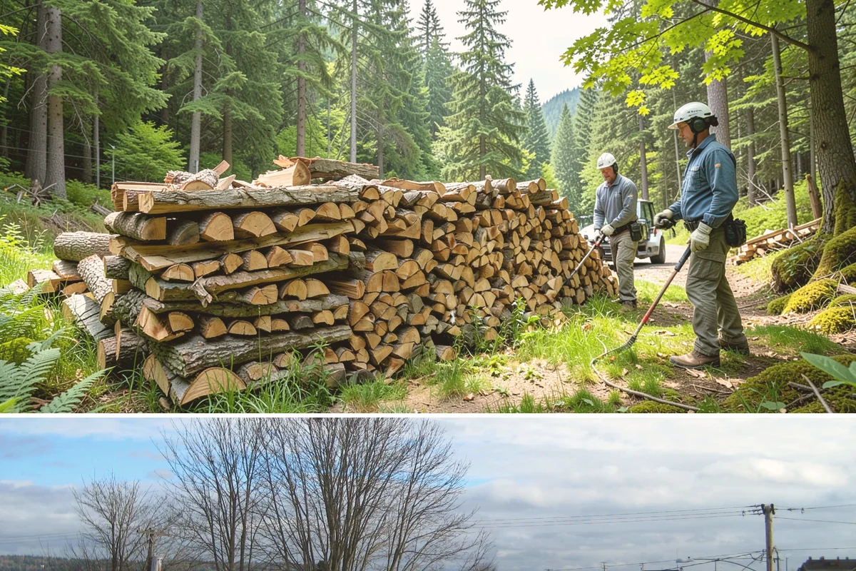 Firewood Processing in Langley, Island County, WA - Processing in the dry months lets the finished stack season fully before winter burning.