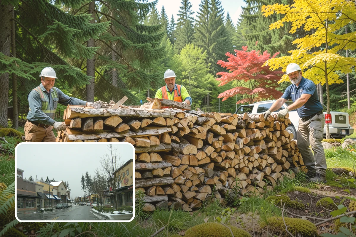 Firewood Processing in Mill Creek, Snohomish County, WA - End-to-end service from log to stack