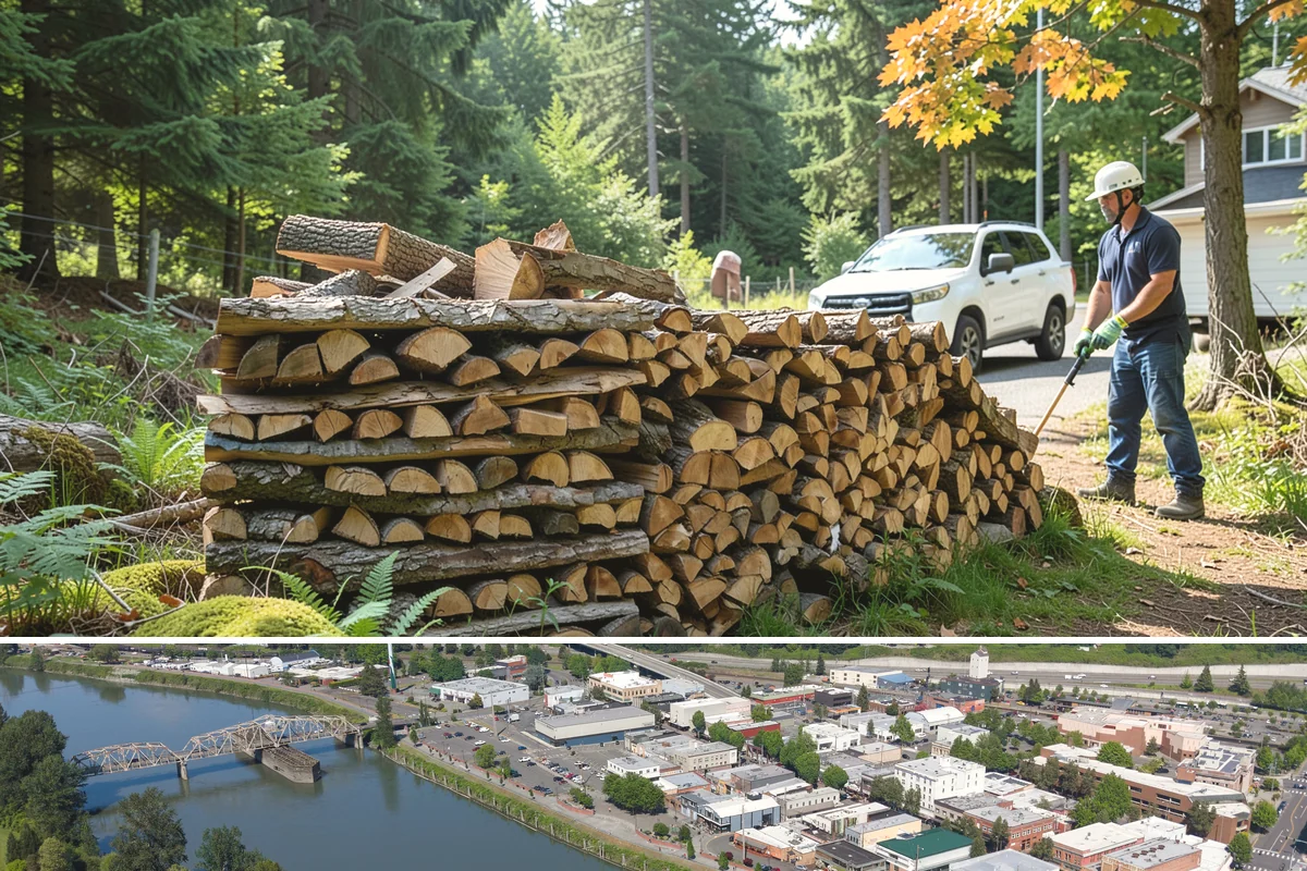 Firewood Processing in Mount Vernon, Skagit County, WA - Processing in the dry months lets the finished stack season fully before winter burning.