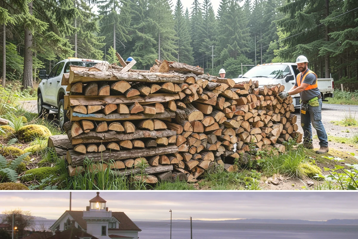 Firewood Processing in Mukilteo, Snohomish County, WA - Processing in the dry months lets the finished stack season fully before winter burning.