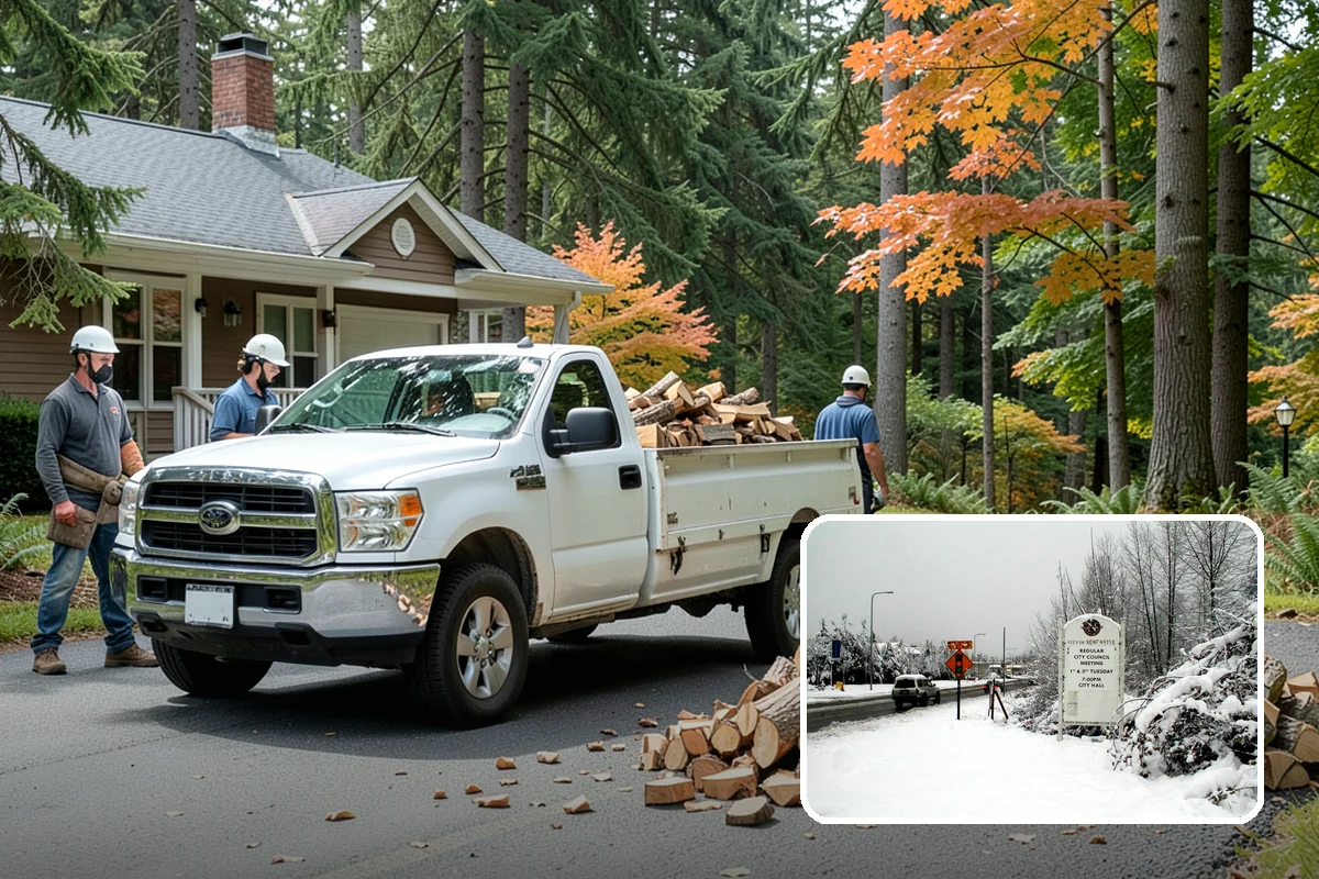 Firewood Processing in Newcastle, King County, WA - End-to-end service from log to stack