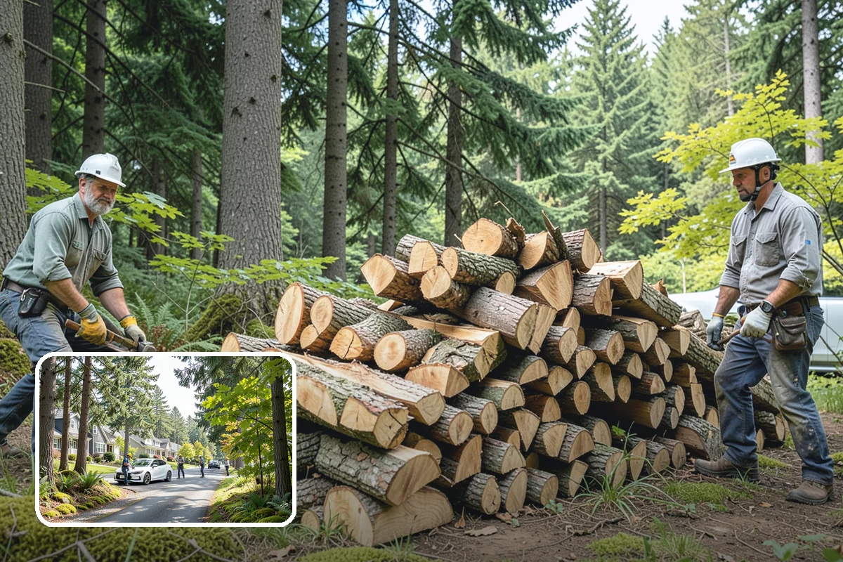 Firewood Processing in Normandy Park, King County, WA - End-to-end service from log to stack