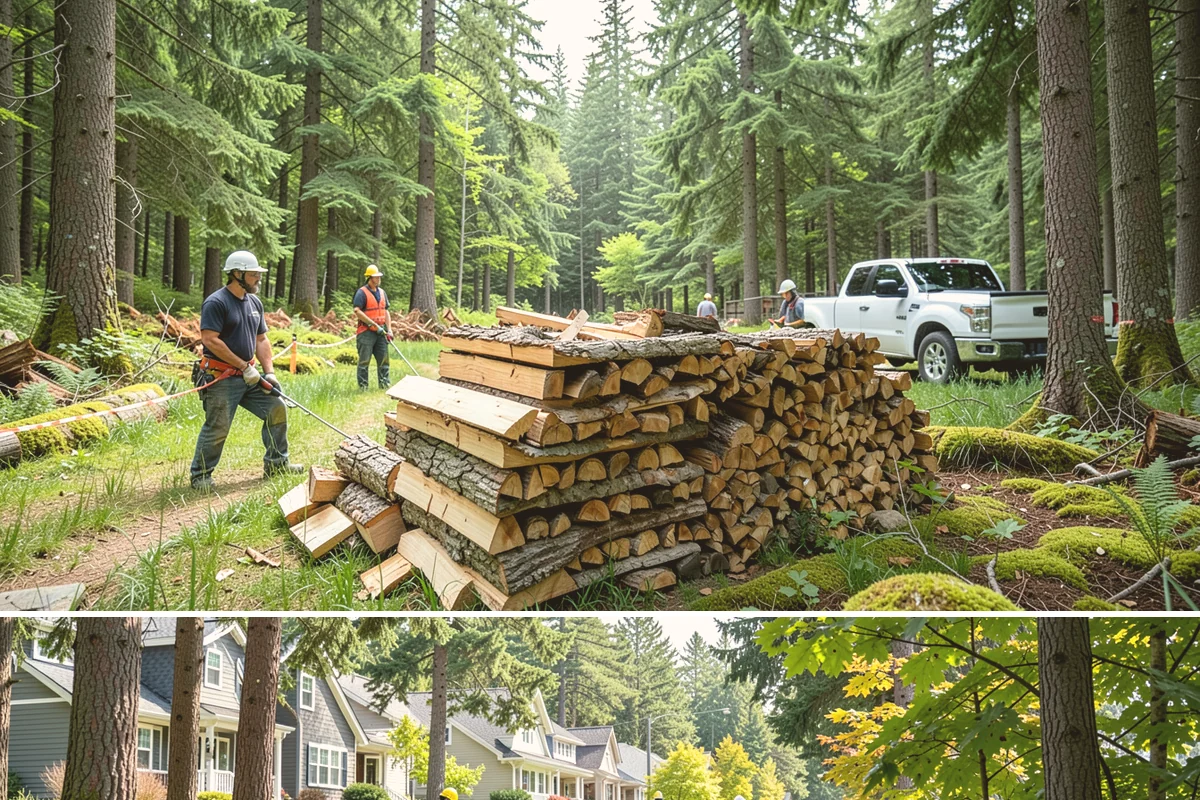 Firewood Processing in Normandy Park, King County, WA - Processing in the dry months lets the finished stack season fully before winter burning.