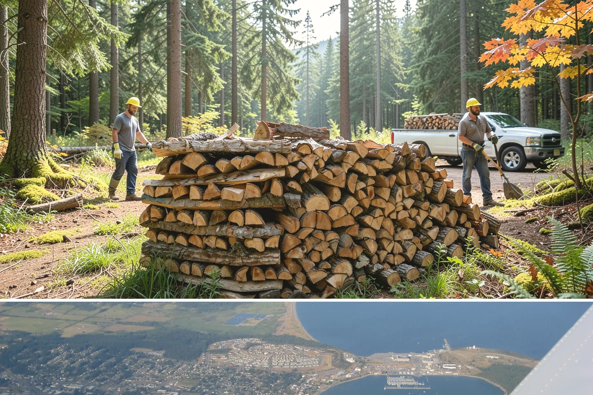 Firewood Processing in Oak Harbor, Island County, WA - Processing in the dry months lets the finished stack season fully before winter burning.
