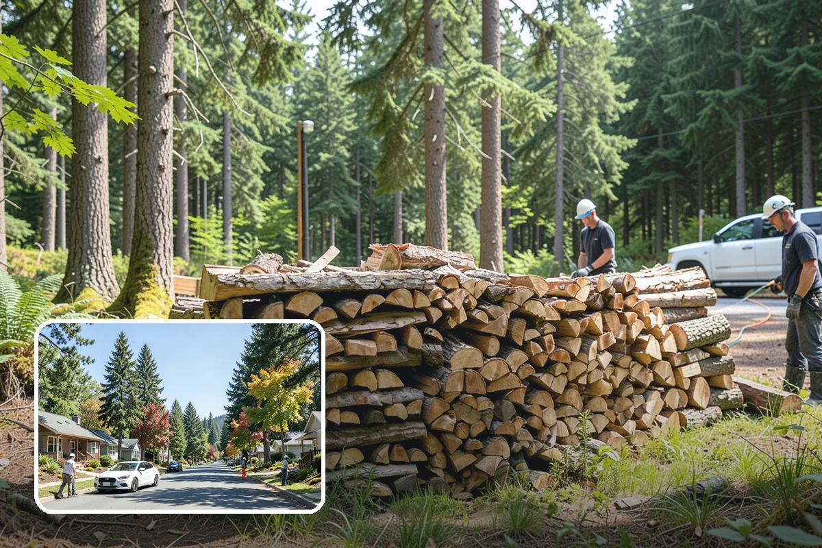 Firewood Processing in Orting, Pierce County, WA - End-to-end service from log to stack