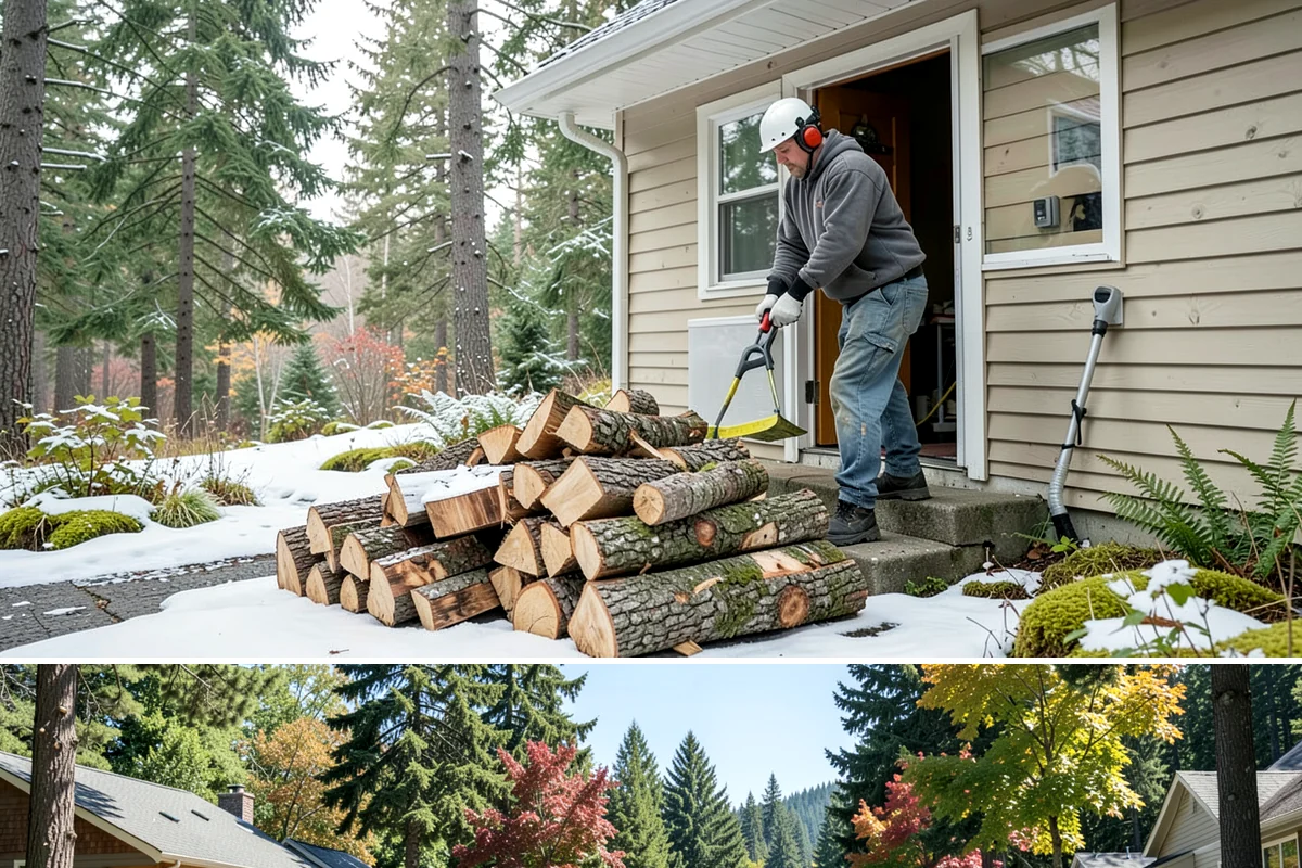 Firewood Processing in Orting, Pierce County, WA - Processing in the dry months lets the finished stack season fully before winter burning.
