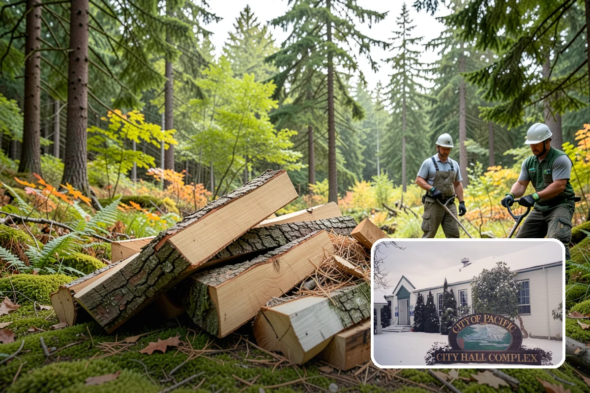 Firewood Processing in Pacific, King County, WA - End-to-end service from log to stack
