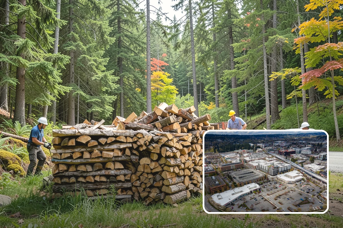 Firewood Processing in Redmond, King County, WA - End-to-end service from log to stack