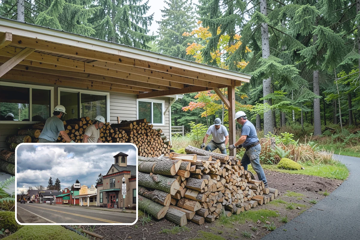 Firewood Processing in Roy, Pierce County, WA - End-to-end service from log to stack