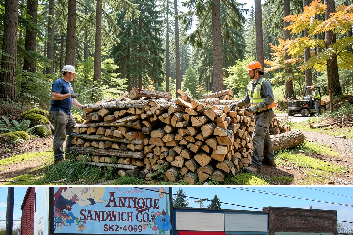 Firewood Processing in Ruston, Pierce County, WA - Processing in the dry months lets the finished stack season fully before winter burning.
