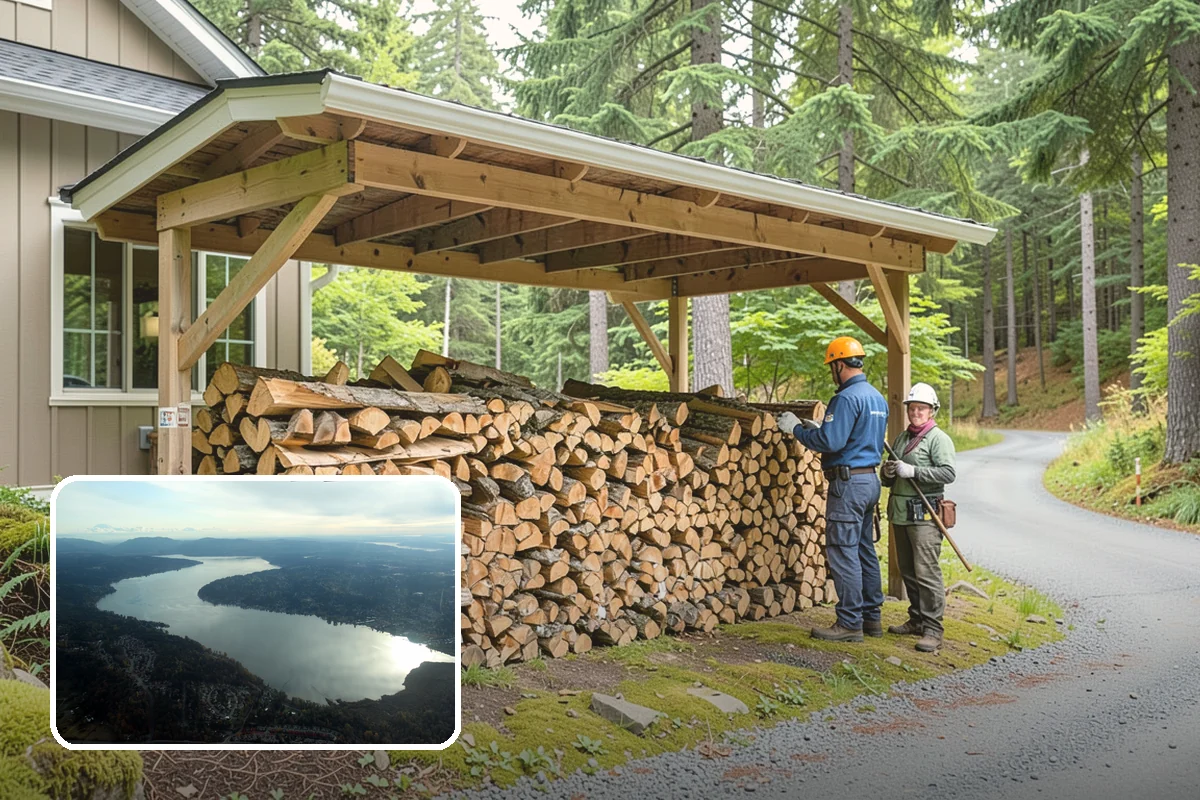 Firewood Processing in Sammamish, King County, WA - End-to-end service from log to stack