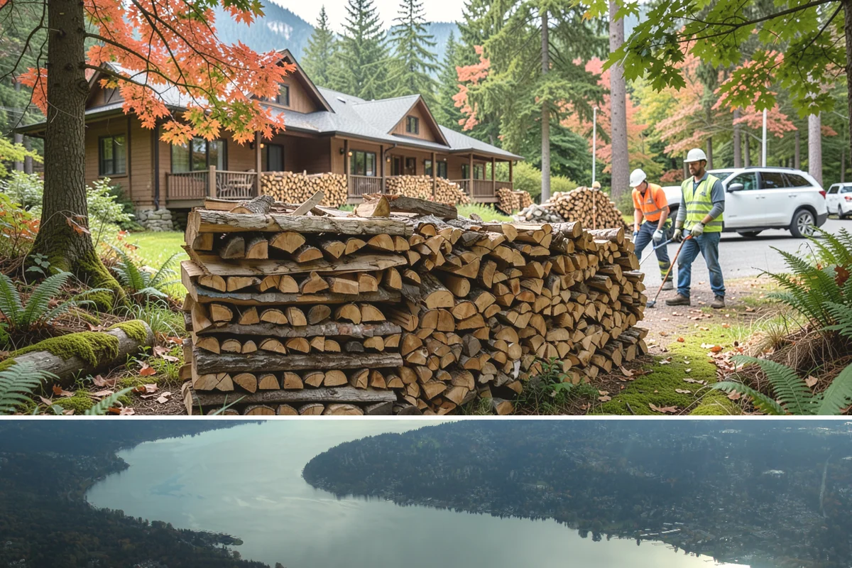 Firewood Processing in Sammamish, King County, WA - Processing in the dry months lets the finished stack season fully before winter burning.
