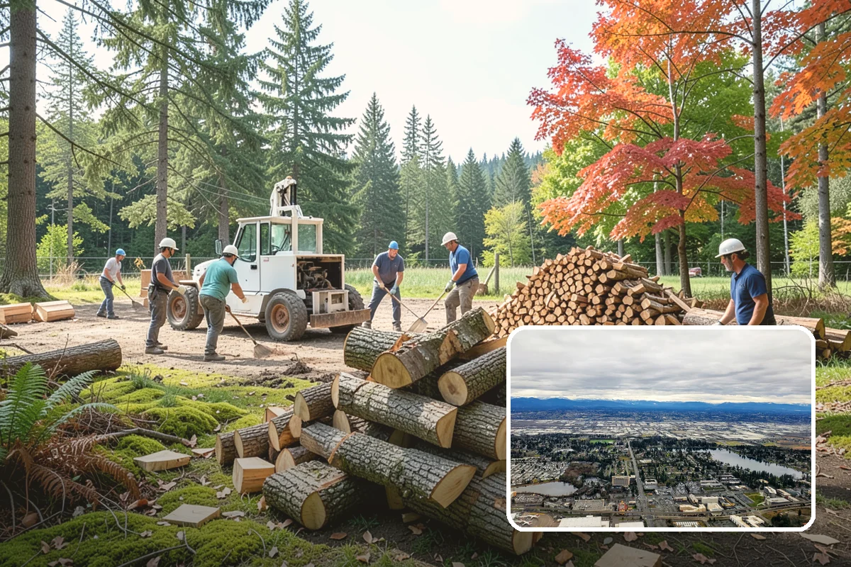 Firewood Processing in SeaTac, King County, WA - End-to-end service from log to stack