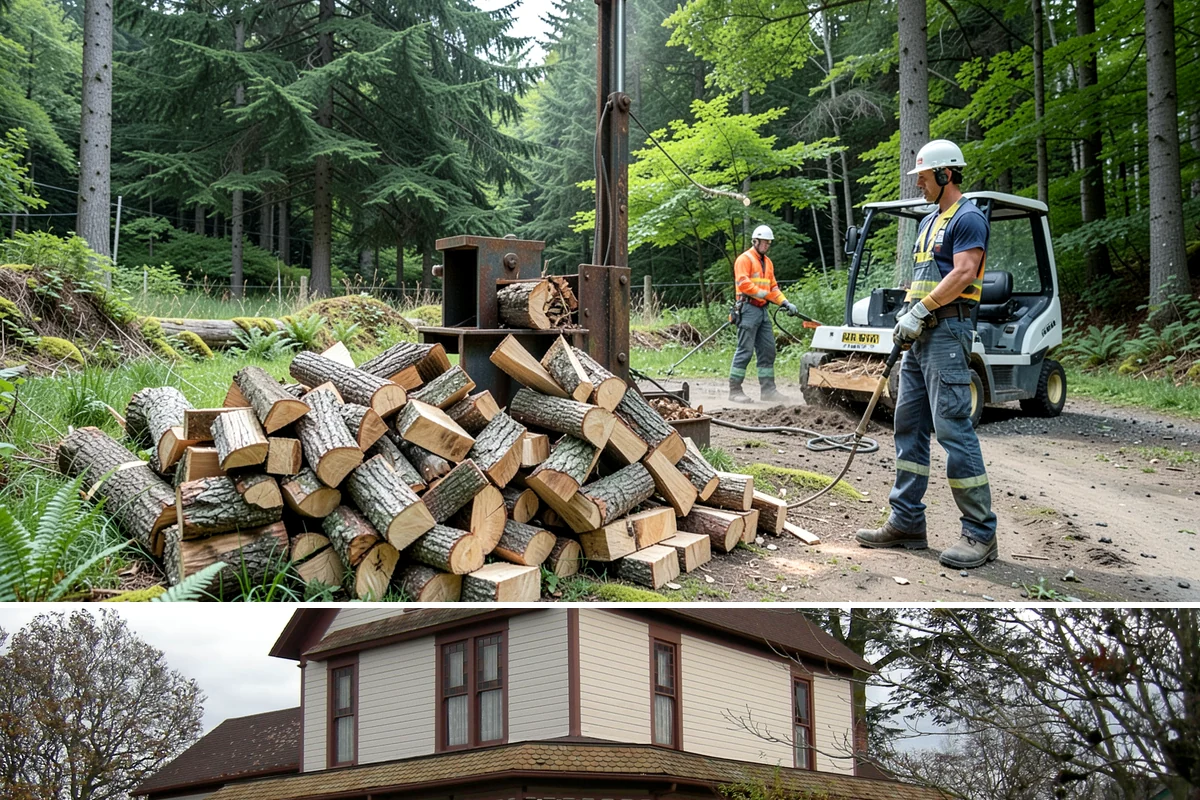 Firewood Processing in Sumner, Pierce County, WA - Processing in the dry months lets the finished stack season fully before winter burning.