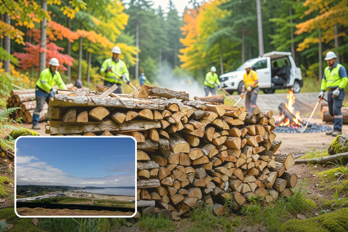 Firewood Processing in University Place, Pierce County, WA - End-to-end service from log to stack