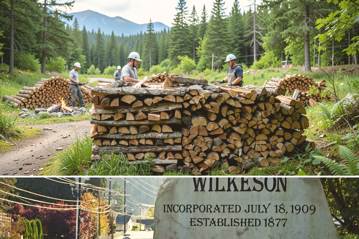 Firewood Processing in Wilkeson, Pierce County, WA - Processing in the dry months lets the finished stack season fully before winter burning.
