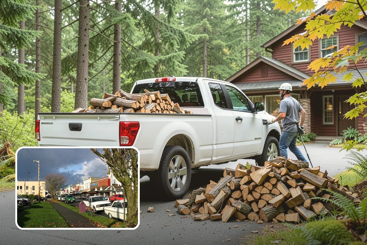 Firewood Processor Service in Arlington, Snohomish County, WA - Bucks and splits in a single continuous pass