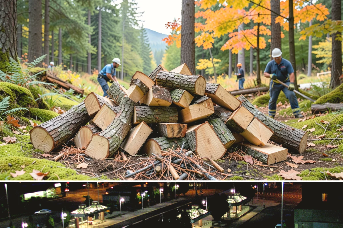 Firewood Processor Service in Auburn, King County, WA - Best for fall and winter bulk processing or clearing large volumes of downed wood after major storms.