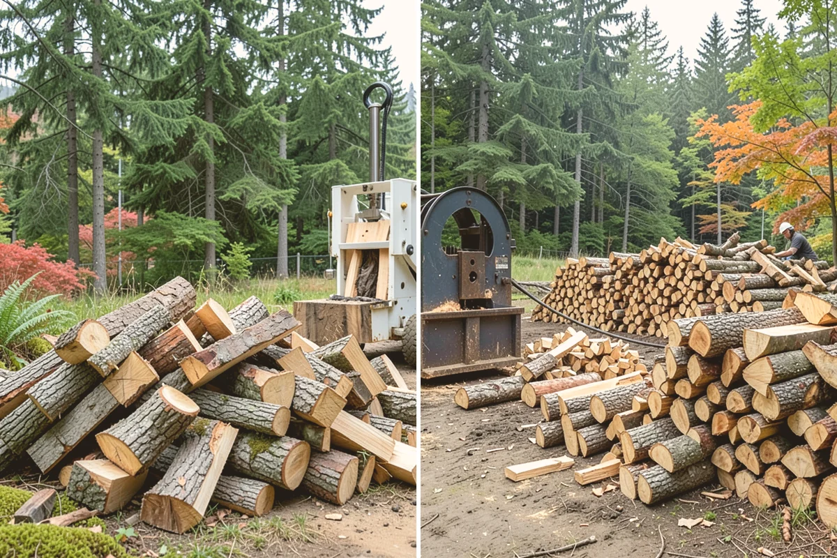 Firewood Processor Service in Bellevue, King County, WA - Assess the log volume and set length and split size