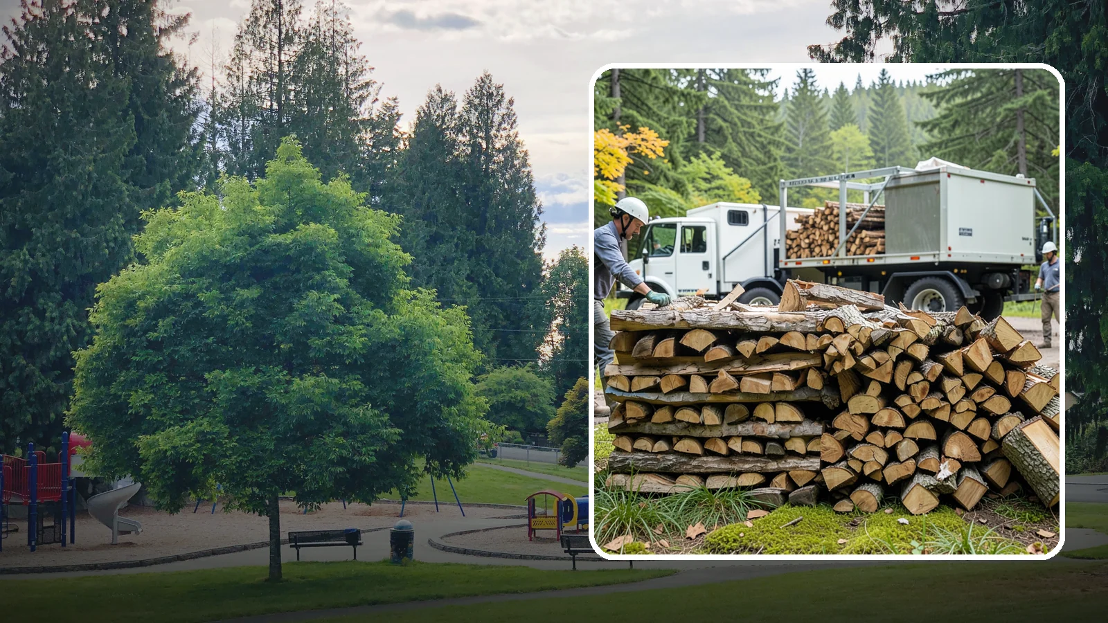 Firewood Processor Service in Bonney Lake, Pierce County, WA - We run a firewood processor that bucks and splits your logs in one continuous, high-volume operation.