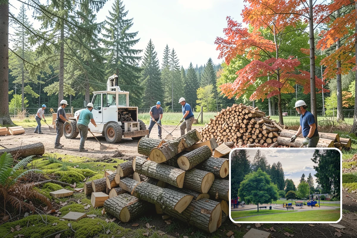 Firewood Processor Service in Bonney Lake, Pierce County, WA - Bucks and splits in a single continuous pass