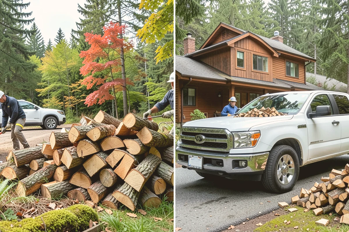 Firewood Processor Service in Bothell, King County, WA - Assess the log volume and set length and split size