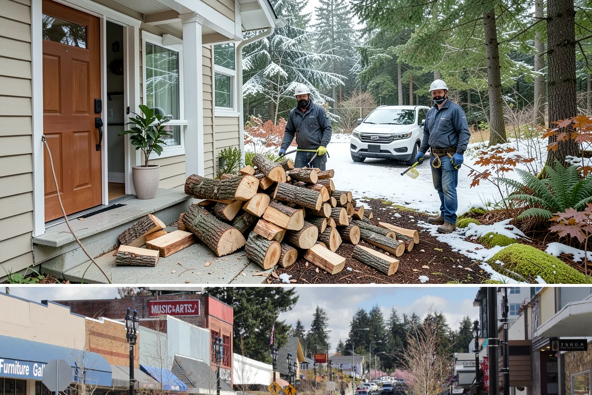 Firewood Processor Service in Bothell, King County, WA - Best for fall and winter bulk processing or clearing large volumes of downed wood after major storms.
