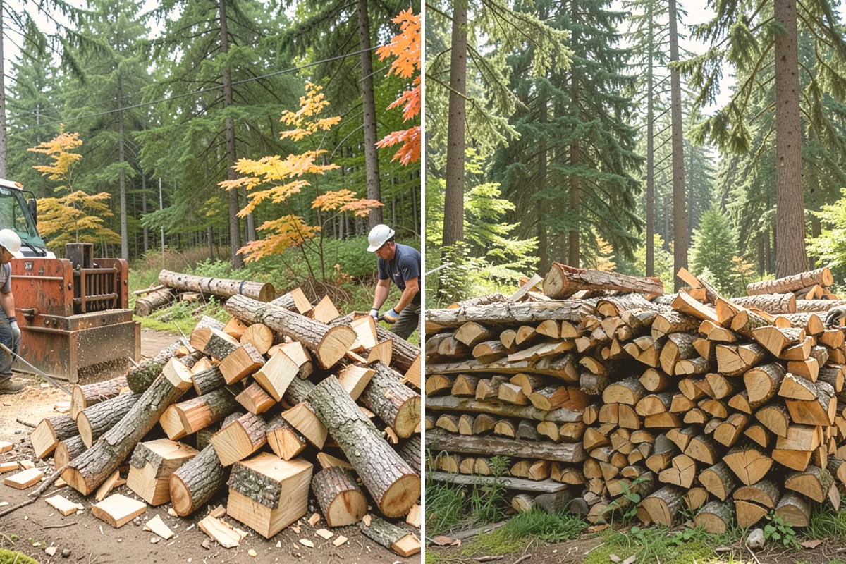 Firewood Processor Service in Brier, Snohomish County, WA - Assess the log volume and set length and split size
