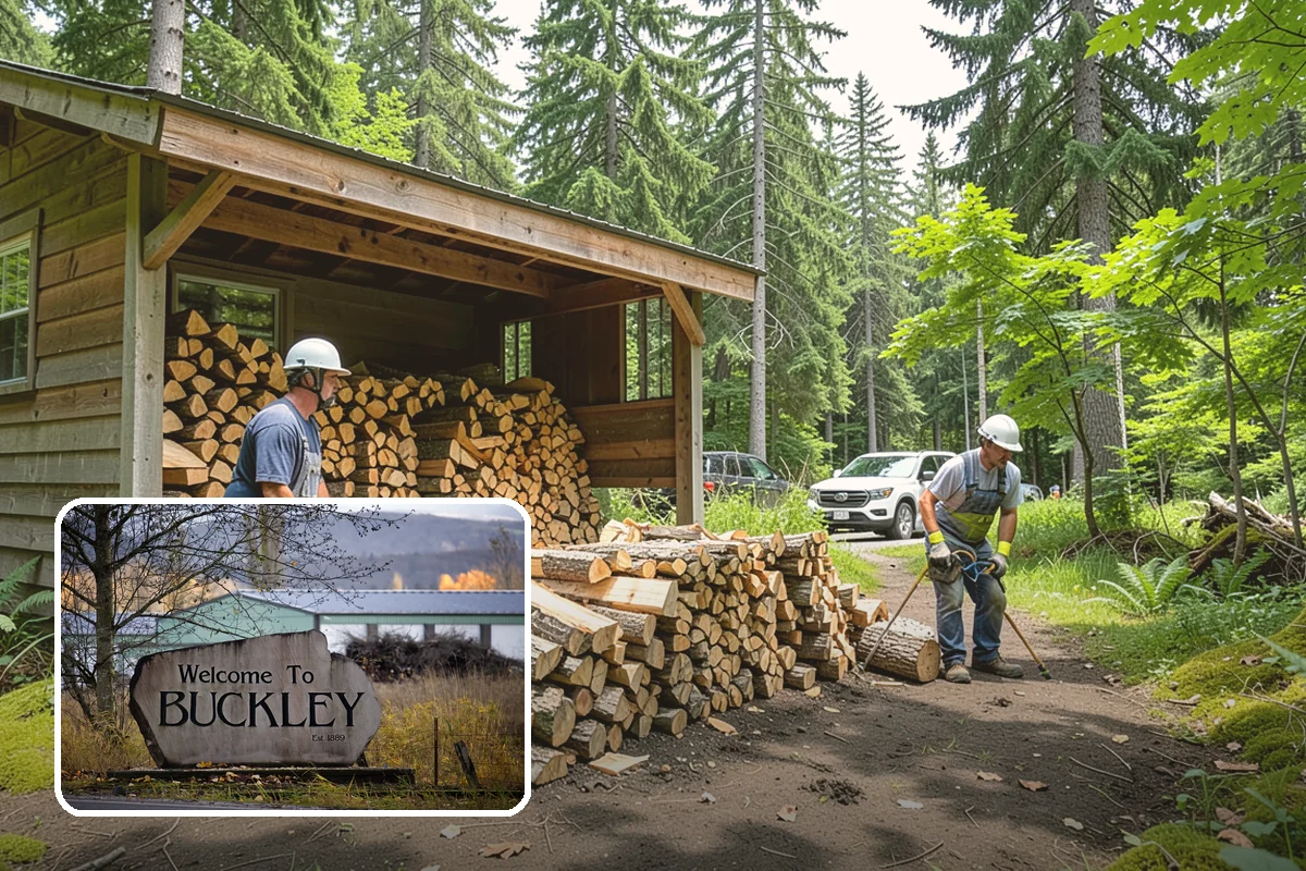 Firewood Processor Service in Buckley, Pierce County, WA - Bucks and splits in a single continuous pass