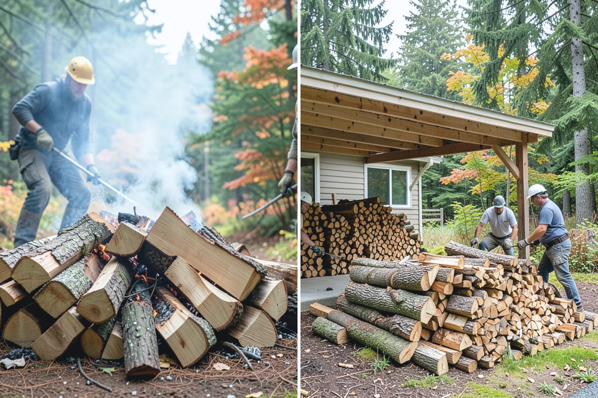 Firewood Processor Service in Buckley, Pierce County, WA - Assess the log volume and set length and split size