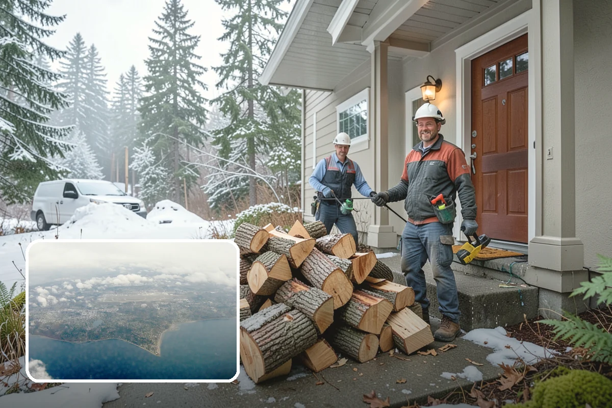 Firewood Processor Service in Burien, King County, WA - Bucks and splits in a single continuous pass