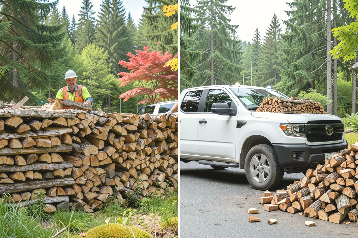 Firewood Processor Service in Burien, King County, WA - Assess the log volume and set length and split size