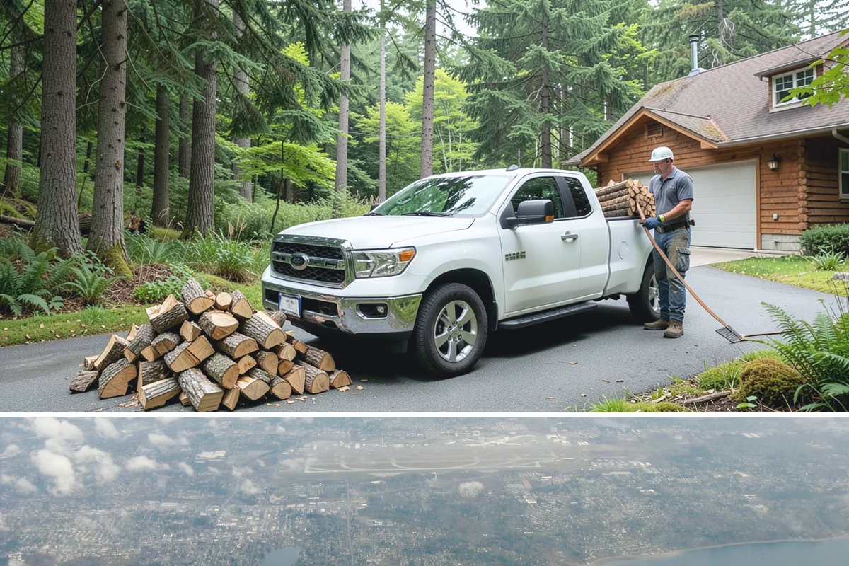 Firewood Processor Service in Burien, King County, WA - Best for fall and winter bulk processing or clearing large volumes of downed wood after major storms.