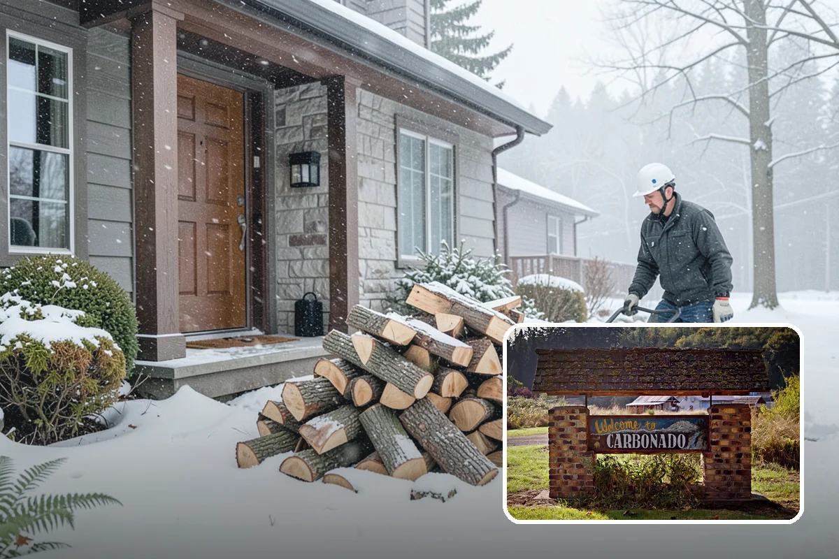 Firewood Processor Service in Carbonado, Pierce County, WA - Bucks and splits in a single continuous pass
